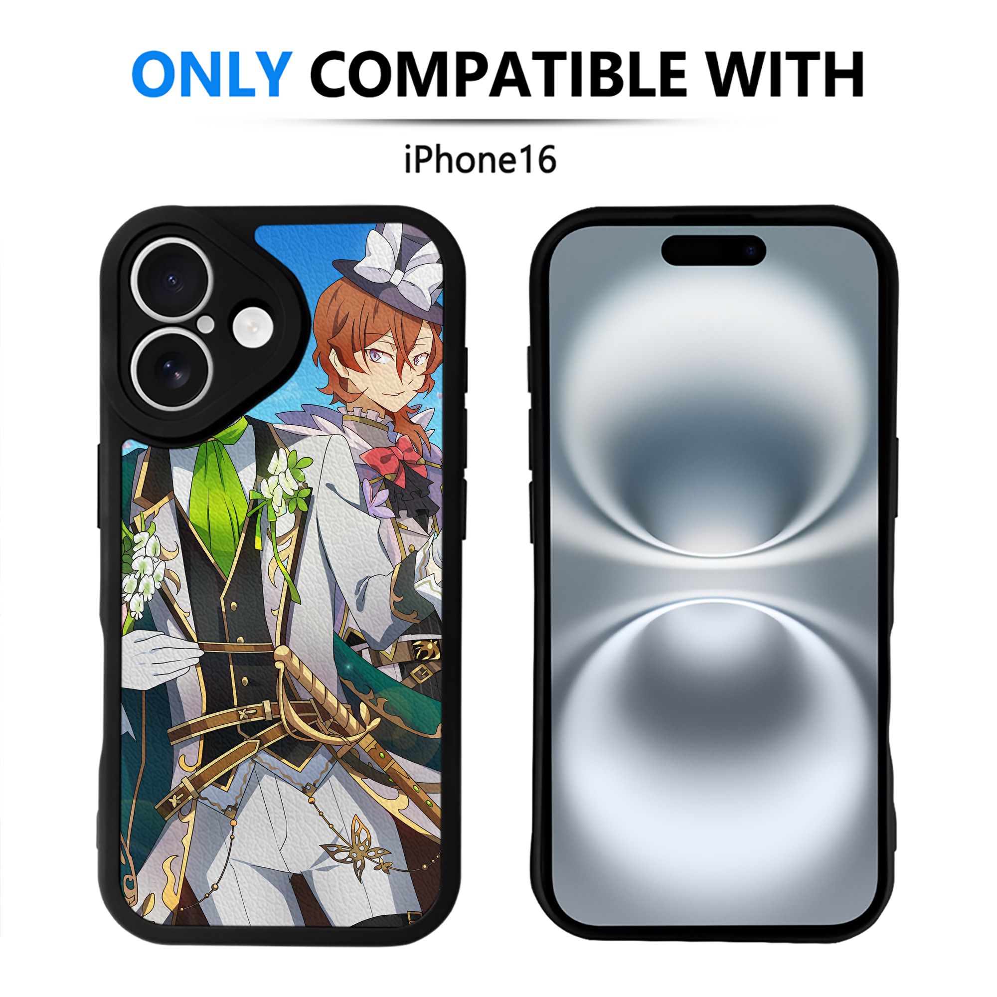 （画像用） 文豪ストレイドッグス Bungo Stray Dogs 【iPhone 16シリーズ対応】シリコンスマホケース（レザー調） 材質：シリコン